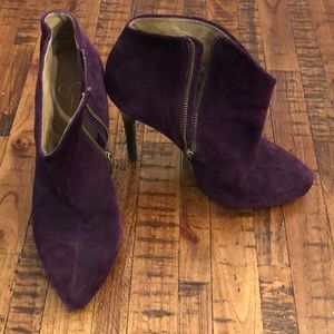 Purple suede Jessica Simpson booties